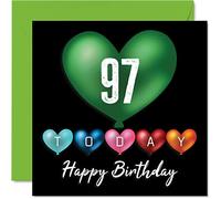 Cartes d'anniversaire amusantes pour homme et femme - Ballons en forme de cœur - Carte d'anniversaire pour grand-père grand-mère papa maman 145 mm x