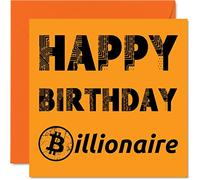 Cartes d'anniversaire amusantes pour homme et femme - Bitcoin milliardaire - Carte pour frère, sœur, fils, fille, oncle, tante, cousin, ami, cartes de vœux Hodl Crypto de 145 mm