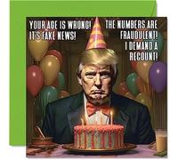 Cartes d'anniversaire amusantes pour homme et femme - Fake News - Carte d'anniversaire pour maman, papa, sœur, frère, fille, oncle, tante, grand-mère, grand-père, collègue, meilleur ami, 145 mm x 145