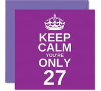 Cartes d'anniversaire amusantes pour homme et femme - Keep Calm - Carte d'anniversaire amusante pour frère, fille, oncle, sœur, fils, tante, neveu, cousin, 145 mm