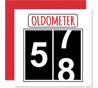 Cartes d'anniversaire amusantes pour homme et femme - Oldomètre - Carte d'anniversaire pour papa maman grand-père grand-mère oncle tante cousin ami 145mm carte de vœux pour 58e anniversaire