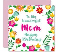 Cartes d'anniversaire amusantes pour maman - Magnifique femme - Jolie carte d'anniversaire pour maman de la part de sa fille, fils, cadeaux d'anniversaire spéciaux pour mère, 145 mm x 145 mm, cartes