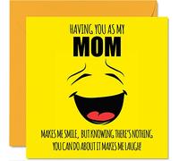 Cartes d'anniversaire amusantes pour maman - Make Me Smile - Carte d'anniversaire pour maman de la part de sa fille fils cadeau d'anniversaire pour mère 145mm cartes de vœux pour la fête