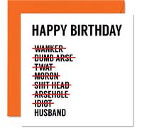 Cartes d'anniversaire amusantes pour mari - Liste rayée - Carte d'anniversaire blague pour mari de la part de sa femme, partenaire