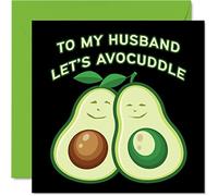 Cartes d'anniversaire amusantes pour mari - Mari Let's Avocuddle - Carte d'anniversaire pour mari de la part de sa femme, partenaire, mari, cadeau d'anniversaire, 145 mm x 145 mm cartes de vœux de