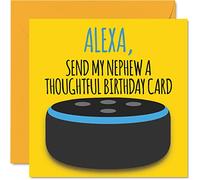Cartes d'anniversaire amusantes pour neveu - Alexa - Carte d'anniversaire humoristique pour neveu de la part d'une tante oncle cadeau d'anniversaire pour plaisanterie 145mm - Cartes de vœux amusantes
