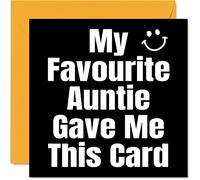 Cartes d'anniversaire amusantes pour nièce neveu - My Favourite Auntie - Carte d'anniversaire humoristique pour neveu nièce la part d'une tante tante cadeaux d'anniversaire 145mm