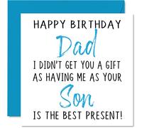 Cartes d'anniversaire amusantes pour papa de la part de son fils - Happy Birthday Dad No Gift - Carte d'anniversaire de la part d'un fils cadeau d'anniversaire grossier pour papa lui 145mm