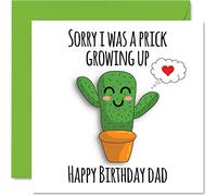 Cartes d'anniversaire amusantes pour papa - Pr*ck Growing Up - Carte d'anniversaire grossière et amusante pour papa de la part de son fils, fille, cadeau d'anniversaire pour père, 145 mm x 145 mm,