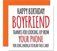 Cartes d'anniversaire amusantes pour petit ami, Regardez Up From Your Phone