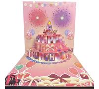 Cartes d'anniversaire avec feux d'artifice, gâteau pop-up et musique soufflable, cartes de vœux avec enveloppes et lumière LED « Happy Birthday », cadeaux d'anniversaire pour femme, homme, maman, papa