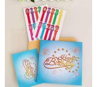 Cartes d'anniversaire avec feux d'artifice, gâteau pop-up et musique soufflable, cartes de vœux avec enveloppes et lumière LED Happy Birthday - Cadeaux d'anniversaire pour femmes, hommes, maman, papa