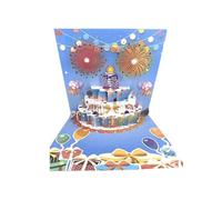 Cartes d'anniversaire avec feux d'artifice, gâteau pop-up et musique soufflable, cartes de vœux avec enveloppes et lumière LED « Happy Birthday », cadeaux d'anniversaire pour femme, homme, maman, papa