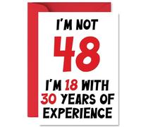 Cartes d'anniversaire de 48 ans pour homme et femme - Pas de 48 ans avec 30 ans d'expérience - Carte d'anniversaire pour homme de 48 ans, cousine, sœur, papa, collègue, cartes de vœux d'anniversaire