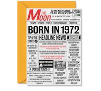 Cartes d'anniversaire de 53e anniversaire pour homme et femme - Journal Born In 1972 - Carte d'anniversaire pour papa, maman, tante, oncle, vintage rétro Back In 1972, format A5 Fifty-Three