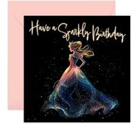 Cartes d'anniversaire de princesse pour jeunes filles - Cartes d'anniversaire inspirées de Cendrillon - Fabuleuse carte d'anniversaire pour fille, petite-fille, nièce - 4e, 5e, 6e, 7e et 8e