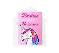 Cartes d'anniversaire humoristiques « Besties Like You Are As Rare As Unicorns » - Carte de vœux humoristique pour un ami