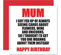 Cartes d'anniversaire humoristiques pour maman - Gémissement - Carte d'anniversaire amusante pour maman de la part de sa fille, fils, cadeaux d'anniversaire pour mère, 145 mm x 145 mm, cartes de vœux