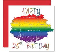 Cartes d'anniversaire LGBT 25 ans pour partenaire - Happy 25th Birthday - Carte d'anniversaire LGBT pour partenaire de la part d'une petite amie ou d'un petit ami 145mm cartes de vœux LGBT