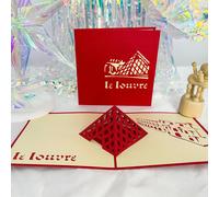 Cartes D'anniversaire Pop-Up 3d,Cartes D'invitation Découpées Au Laser,Carte De Visite D'architecture Mondiale,Cadeaux Pour Garçons,Carte De V?Ux,Carte Postale Touristique - Type Louvre