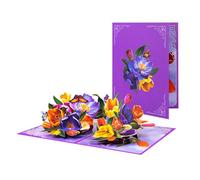 Cartes d'anniversaire pop-up multi-usages avec fleurs et papillons vibrants - Fournitures artisanales - Décoration pour homme et femme - Cartes de félicitations uniques