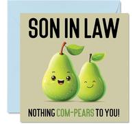 Cartes d'anniversaire pour beau-fils - Nothing Com-Pears - Carte d'anniversaire amusante pour beau-fils de la part de maman beau-père cadeaux d'anniversaire pour fils 145mm cartes de vœux