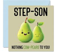 Cartes d'anniversaire pour beau-fils - Nothing Com-Pears - Carte d'anniversaire amusante pour beau-fils de la part de beau-fils, cadeaux d'anniversaire pour beau-fils, 145 mm x 145 mm, cartes de vœux