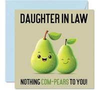Cartes d'anniversaire pour belle-fille - Nothing Com-Pears - Carte d'anniversaire amusante pour belle-fille de la part de maman beau-père cadeau d'anniversaire pour fille 145mm cartes de