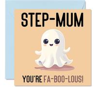 Cartes d'anniversaire pour belle-mère - Fa-Boo-Lous - Carte d'anniversaire amusante pour belle-mère, de la part de son beau-fils, fille, carte de fête des mères pour belle-mère, 145 mm x 145 mm,
