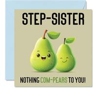 Cartes d'anniversaire pour belle-sœur - Nothing Com-Pears - Carte d'anniversaire amusante pour belle-sœur de la part de son beau-frère, cadeau d'anniversaire pour frère et soeur, 145 mm x 145 mm,