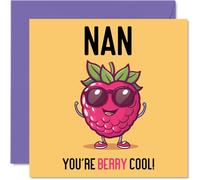 Cartes d'anniversaire pour grand-mère - Berry Cool - Carte d'anniversaire amusante pour grand-mère de la part de petit-fils, petite-fille, cadeaux d'anniversaire pour nounou, 145 mm x 145 mm, cartes