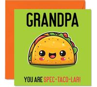 Cartes d'anniversaire pour grand-père - Spec-Taco-lar - Carte d'anniversaire amusante pour grand-père de la part de petit-fils, petite-fille, grand-père, 145 mm x 145 mm, cartes de vœux pour homme et