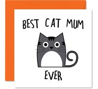 Cartes d'anniversaire pour maman de la part du chat - Carte d'anniversaire avec chat pour maman, cadeau amusant pour maman, 145 mm x 145 mm, cadeau pour maman