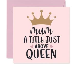 Cartes d'anniversaire pour maman, « Mum A Title Just Above Queen » | Carte d'anniversaire humoristique pour mère de la part de sa fille fils cadeau d'anniversaire pour maman maman