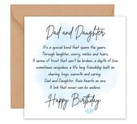 Cartes d'anniversaire pour papa - Carte d'anniversaire pour papa - Carte d'anniversaire pour papa - De la part de sa fille - Happy Birthday Dad - 50, 60, 70, 75 ans - 14 cm