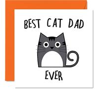 Cartes d'anniversaire pour papa de la part du chat - Carte d'anniversaire « Best Cat Dad Ever » - Cadeau amusant pour papa - 145 mm x 145 mm - Carte de vœux pour la fête des pères - Cadeau pour papa