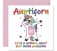 Cartes d'anniversaire pour tante pour elle - Aunticorn - Cartes d'anniversaire amusantes pour tante 145mm carte d'anniversaire pour tante cadeau génial de la part d'un neveu ou d'une nièce