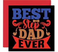 Cartes d'anniversaire sincères pour beau-père - Carte d'anniversaire spéciale pour beau-père de la part de son fils, fille, 145 mm x 145 mm, cartes de vœux pour la fête des pères, cadeau pour papa