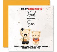 Cartes d'anniversaire spéciales pour papa - Fantasic Dad - Carte d'anniversaire pour papa de la part de son fils cadeau d'anniversaire pour père 145mm cartes de vœux sentimentales pour la