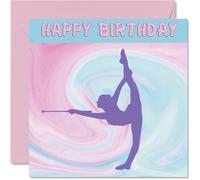 Cartes d'anniversaire sportives pour femmes et filles - Baton Twirling Girls in Sport - Carte d'anniversaire bâton pour amie, sœur, fille, nièce, coéquipière, 145 mm