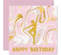 Cartes d'anniversaire sportives pour femmes et filles - Cartes d'anniversaire dansantes dans le sport - Carte d'anniversaire pour amie, sœur, fille, nièce, coéquipière, danseuse, 145 mm x 145 mm
