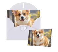 Cartes d'anniversaire « Thinking of You » avec enveloppes - Motif chien Corgi - Cartes vierges pour toutes les occasions - Carte de vœux d'anniversaire pour invitations de mariage, remerciements, 10 x