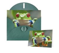 Cartes d'anniversaire Thinking of You avec enveloppes, motif grenouille aux yeux rouges, cartes vierges pour toutes les occasions, carte de vœux d'anniversaire pour invitations de mariage, cartes de