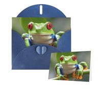 Cartes d'anniversaire Thinking of You avec enveloppes, motif grenouille aux yeux rouges, cartes vierges pour toutes les occasions, carte de vœux d'anniversaire pour invitations de mariage, cartes de