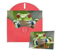 Cartes d'anniversaire Thinking of You avec enveloppes, motif grenouille aux yeux rouges, cartes vierges pour toutes les occasions, carte de vœux d'anniversaire pour invitations de mariage, cartes de