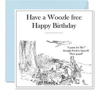 Cartes d'anniversaire Winnie l'ourson pour homme et femme - No Woozles Invited - Carte d'anniversaire pour maman, papa, sœur, frère, fille, oncle, tante, grand-père, 145 mm x 145 mm