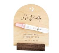 Cartes d'annonce de grossesse - Divulgation de grossesse pour bébé mari | Moment de test de grossesse en bois, tableau d'affichage de bonjour Papa Woode pour un nouveau bébé, jolies idées d'annonce