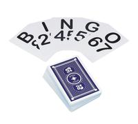Cartes d'appel Jumbo Bingo S&S Worldwide. Les cartes de 5-3/4"" de haut avec des chiffres et des lettres de 1-3/4" de haut peuvent être lues à pa