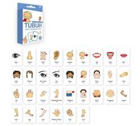 Cartes d'apprentissage Bilingues pour 33 Pièces avec Vocabulaire Animal Indonésien Et Anglais Jeu De Cartes Résistantes Déchirures Jouet De Développement Cognitif