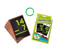 Cartes d'apprentissage mathématiques - Apprentissage du calcul | Cartes flash mathématiques pour maternelle et école primaire, lot de 50 cartes pour s'entraîner plus et moins, avec boucle à anneau